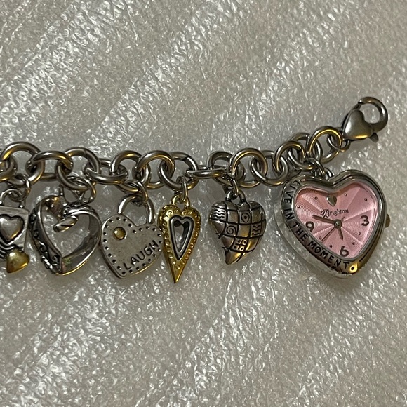 Brighton Power of Pink Breast Cancer Charm Bracelet Watch Silver Gold + Bag💞 - Picture 3 of 17